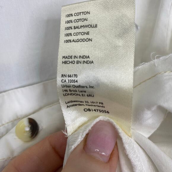 WE THE FREE Happy Hour Button Up Shirt Womens S White Boxy Oversized Puff Sleeve - Picture 10 of 11